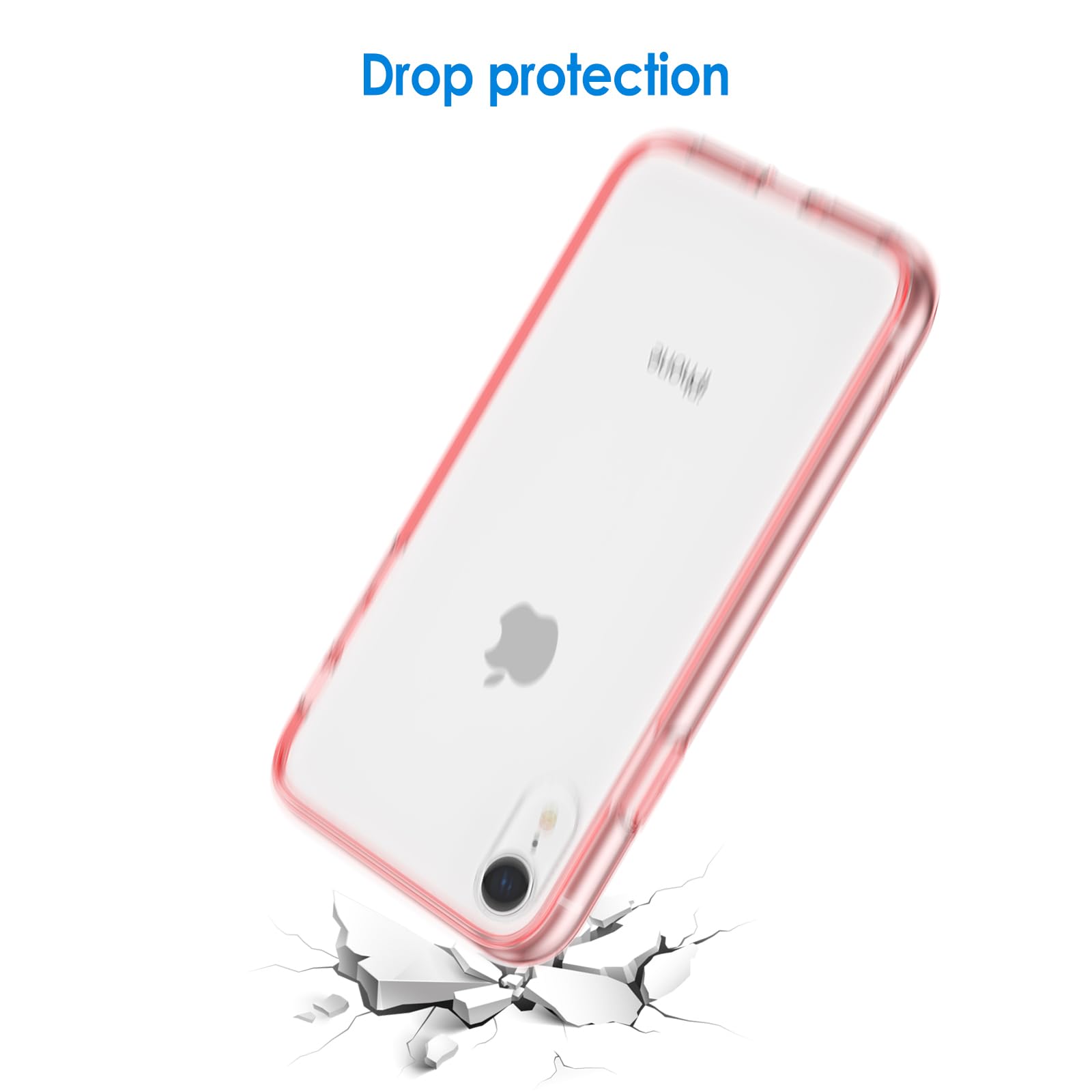 Jetech Case For Iphone Xr 6.1-Inch, Non-Yellowing Shockproof Phone Bumper Cover, Anti-Scratch Clear Back (Rose Gold)