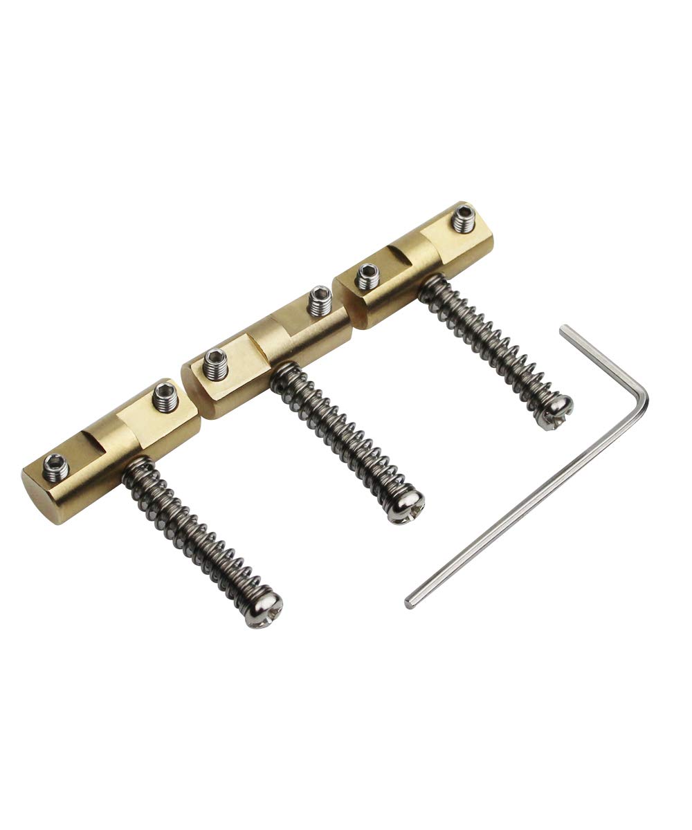 Guyker Brass Compensated Bridge Saddles Set Of 3 10.8Mm Barrel In Tune Bridge Saddle With Wrench Compatible With Vintage Style T