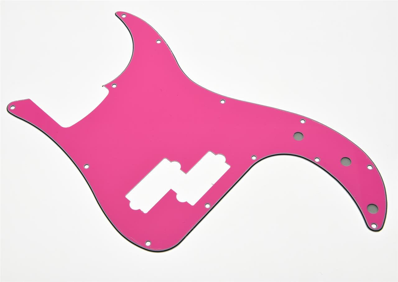 KAISH 13 Hole P Bass Style Pickguard PB Scratch Plate Bass Pickguard for USA/Mexico Precision P Bass Pink 3 Ply