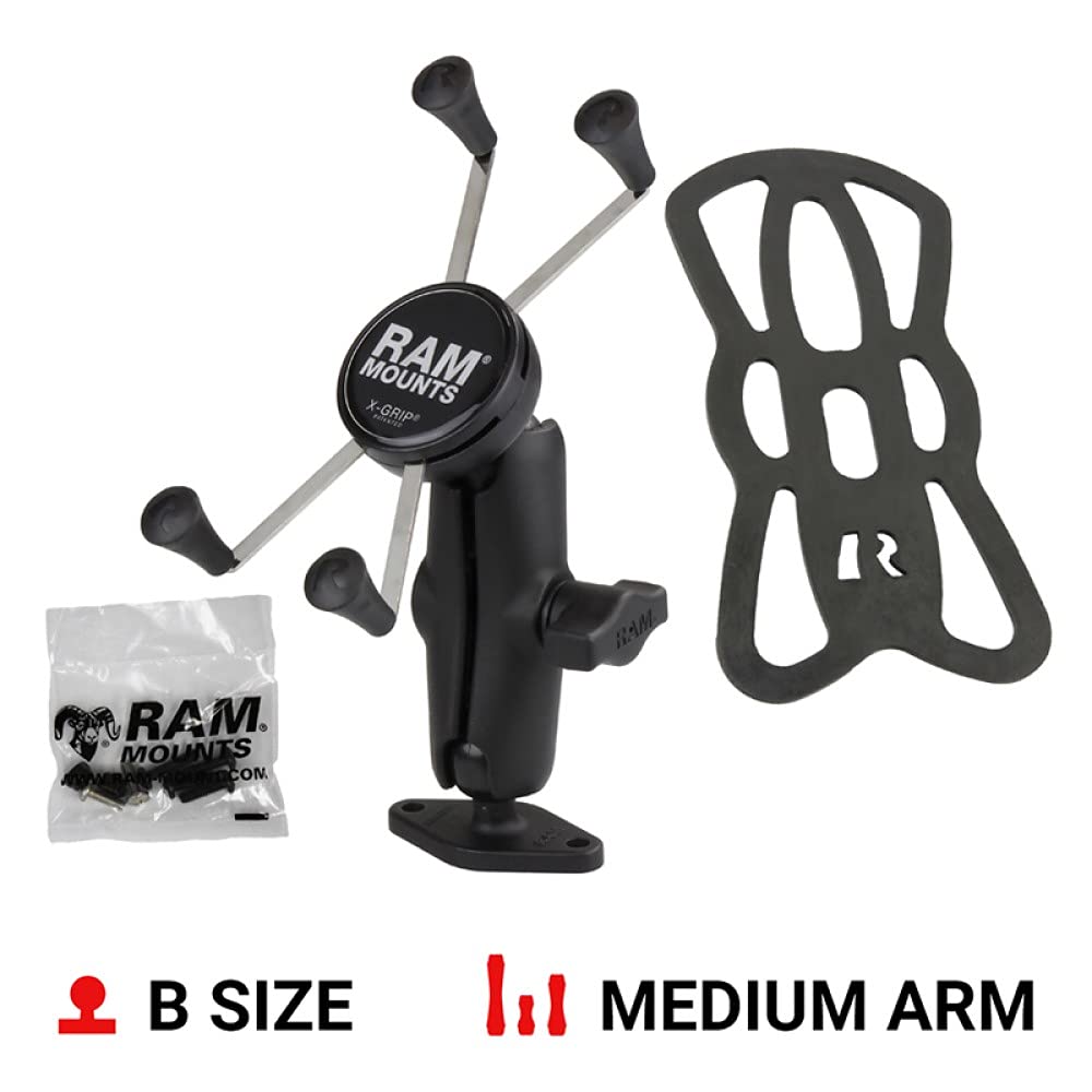 Ram Mounts X Grip Large Phone Mount With Diamond Base Ram B 102 Un10U With Medium Arm
