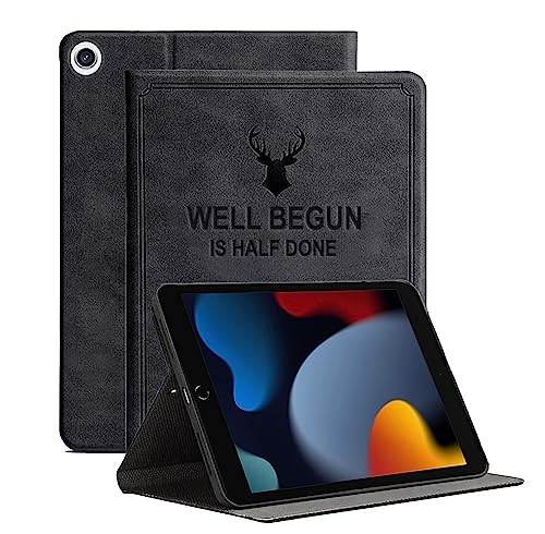 Proelite Smart Deer Flip Case Cover For Apple Ipad 10.2Inch 9Th Gen (2021) 8Th Gen/7Th Gen, Black