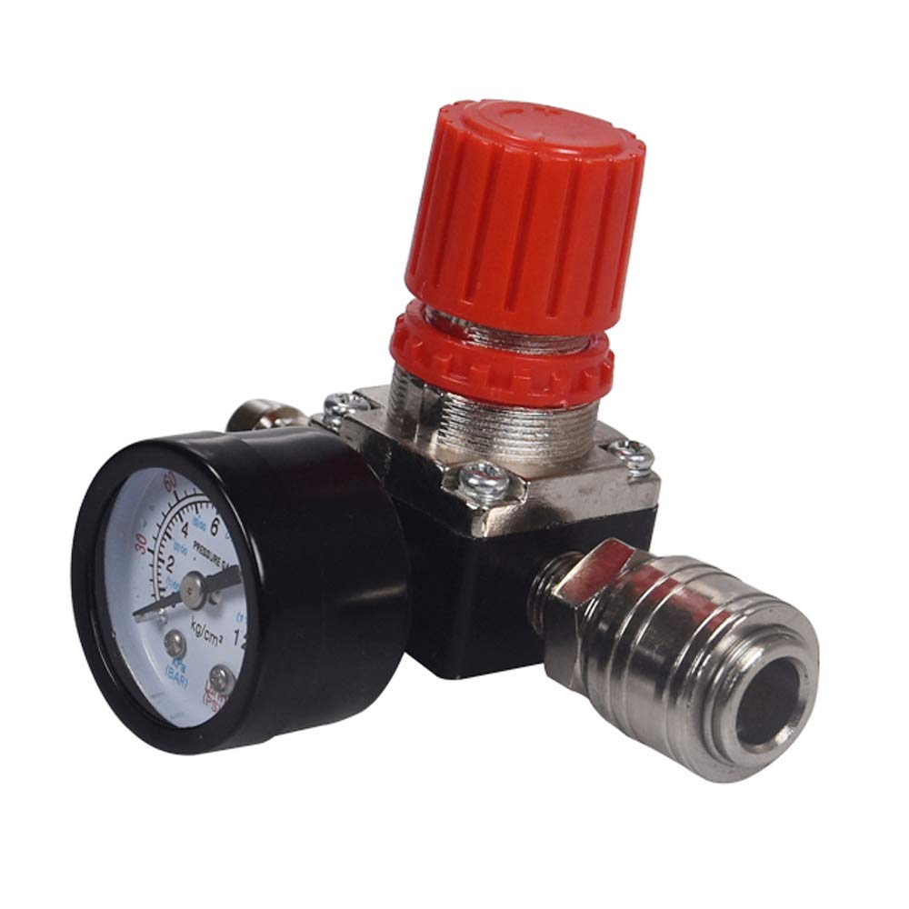 Air Compressor Pressure Regulator 1/4 ''Pneumatic Expansion Valve, Pressure Control Valve With 180Psi 12Bar Connection (Three Wa