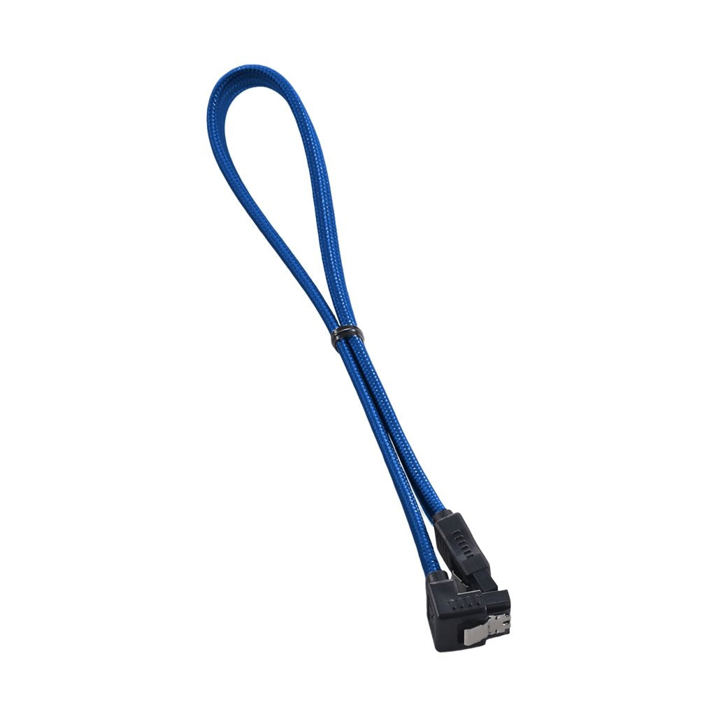 Cablemod Modflex Sleeved Right Angle Sata 3 Cable (Blue, 30Cm)