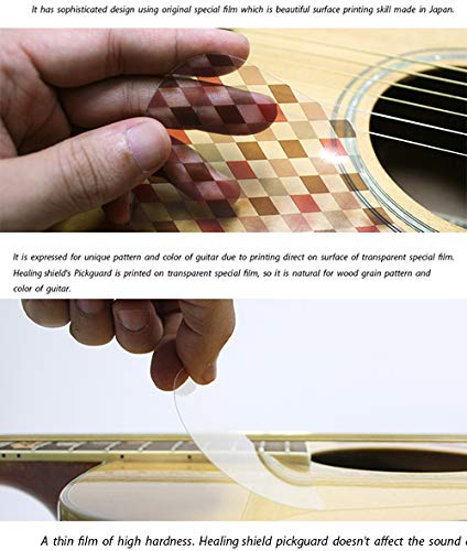 [Healingshield] Premium Acoustic Guitar Pickguard Basic Type Clear Glossy