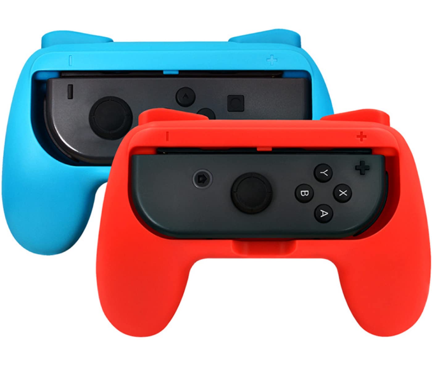 2 Pcs Grips For Joy Con And 2 Pcs Steering Wheel Compatible For Nintendo Switch Wheel, Family Sports Party Pack Accessories Comp