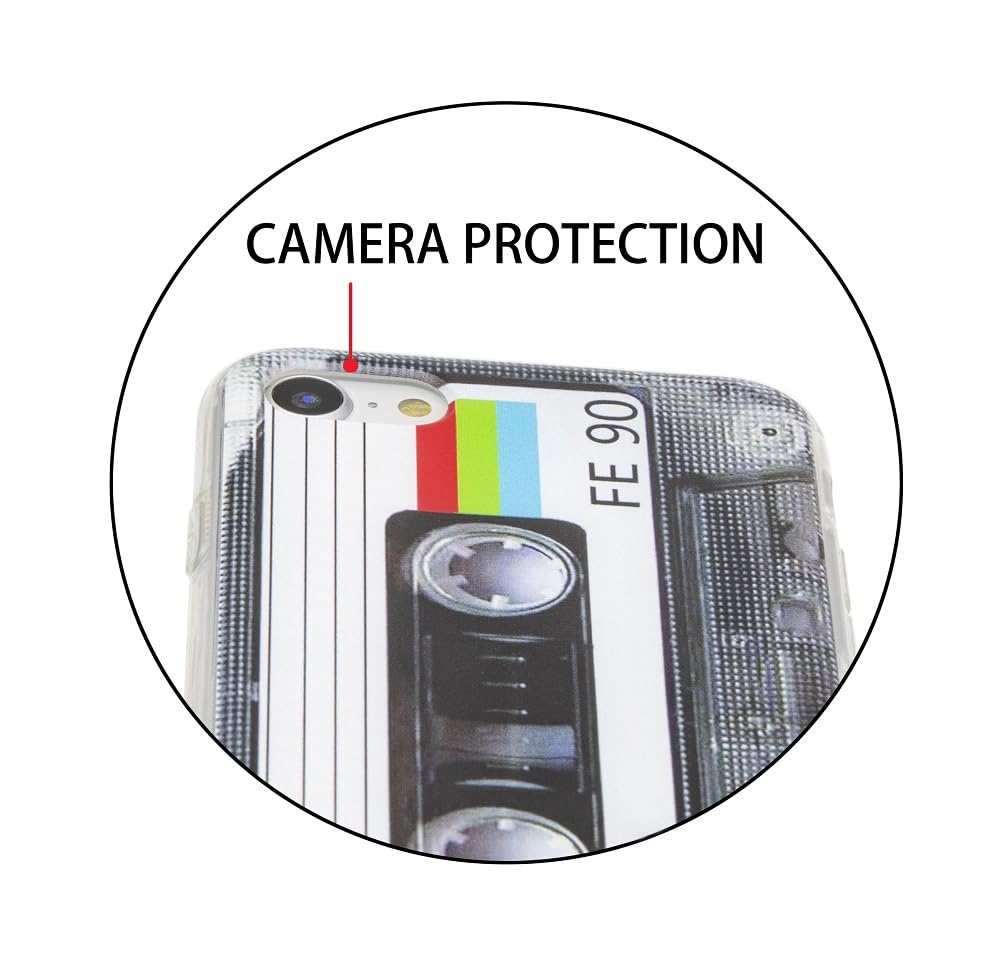 Stinfiztol Retro Tape Cassette 80S Type Soft Back Cover Phone Case Compatible With Iphone 7 Iphone 8 Iphone Se 2020/2022 Multico