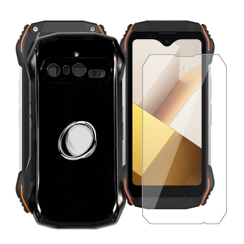 Hgjtfany Phone Case For Blackview N6000 Case (4.3 Inch), With 360 Rotation Finger Ring Kickstand, Black Silicone Shockproof X An