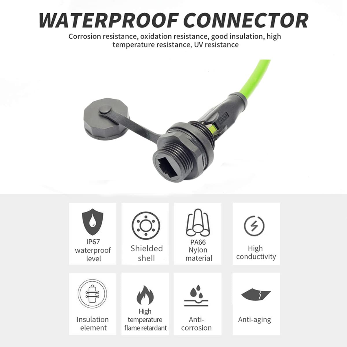 Penglin 5Pcs Rj45 Panel Mount Coupler, Shielded Ip67 Waterproof Ethernet Connector Pass Through, Cat6/Cat5E/Cat5 Female To Femal