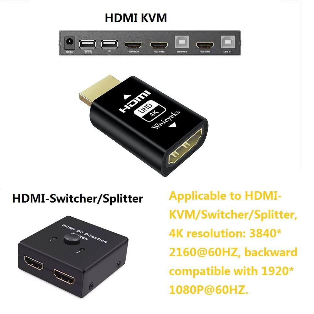 Woieyeks 4K Hdmi Edid Emulator Passthrough  Default Resolution 1920X1080@60Hz Highest 3840X2160@60Hz   For Mac Thunderbolt To Hd