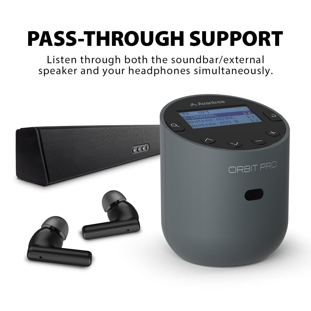 Avantree Orbit Pro   Bluetooth Audio Transmitter & Receiver For Tv With 5.1 Surround Sound Passthrough, Hdmi Arc Input, Remote V
