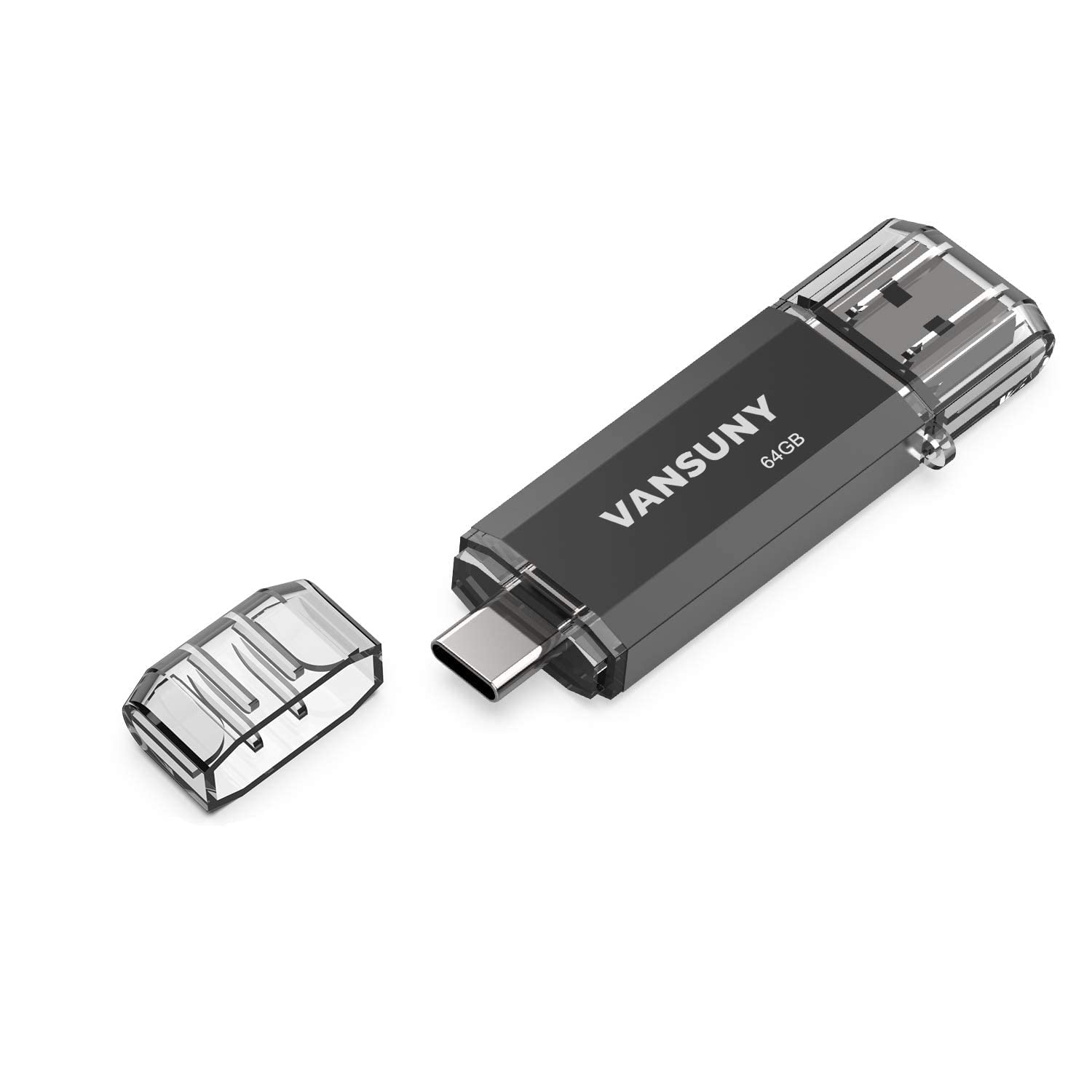 Vansuny 64Gb Flash Drive 2 In 1 Otg Usb 3.0 + Usb C Memory Stick With Keychain Dual Type C Usb Thumb Drive Photo Stick Jump Drive For Android Smartphones, Computers, Macbook, Tablets, Pc