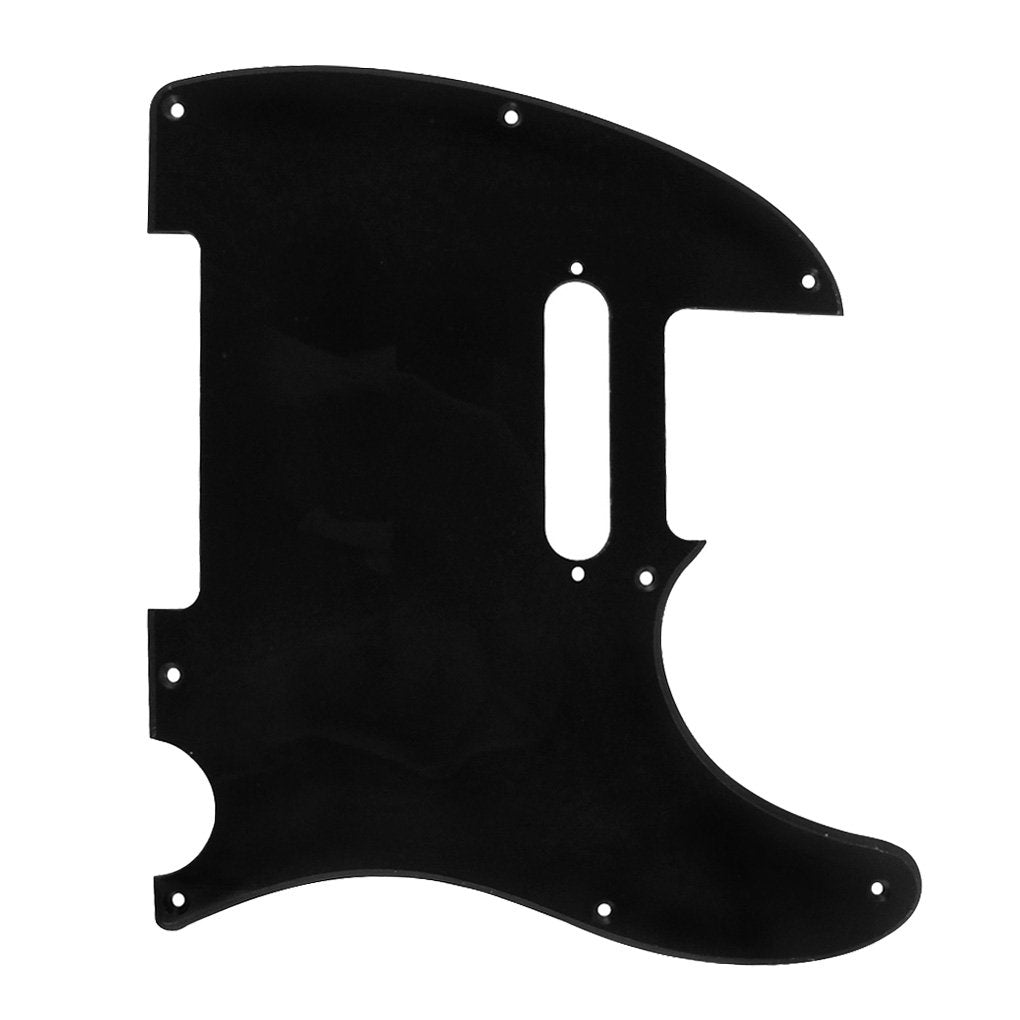 Fleor 8 Hole Tl Pickguard Scratch Plate With Pickguard Screws Set Fit Usa/Mx Standard Tl Style Pickguard Replacement, 1Ply Black
