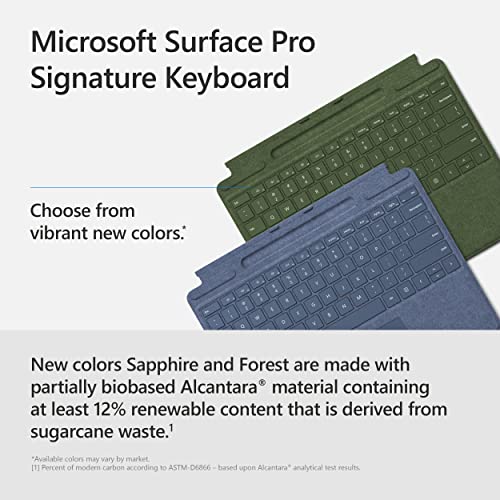 Microsoft Surface Pro Signature Keyboard, Backlit Keys And Large Trackpad, Durable And Smooth Alcantara Material, Sapphire Colou