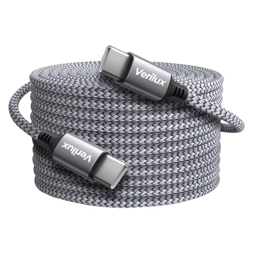 Verilux Type C To Type C Cable, 16.4Ft Pd 60W Fast Charging Usb C Cable, 480Mbps Data Transfer Cable Nylon Braided C To C Type C