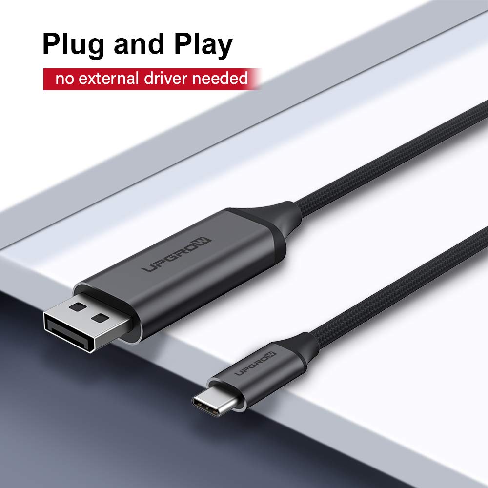 Upgrow Usb C To Displayport Cable 4K@60Hz 4Ft For Home Office Usb C To Dp Cable Compatible With Macbook Pro/Air, Ipad Pro With Usb C Port Laptops/Phones, Model Number: Upgrowcmdpm4