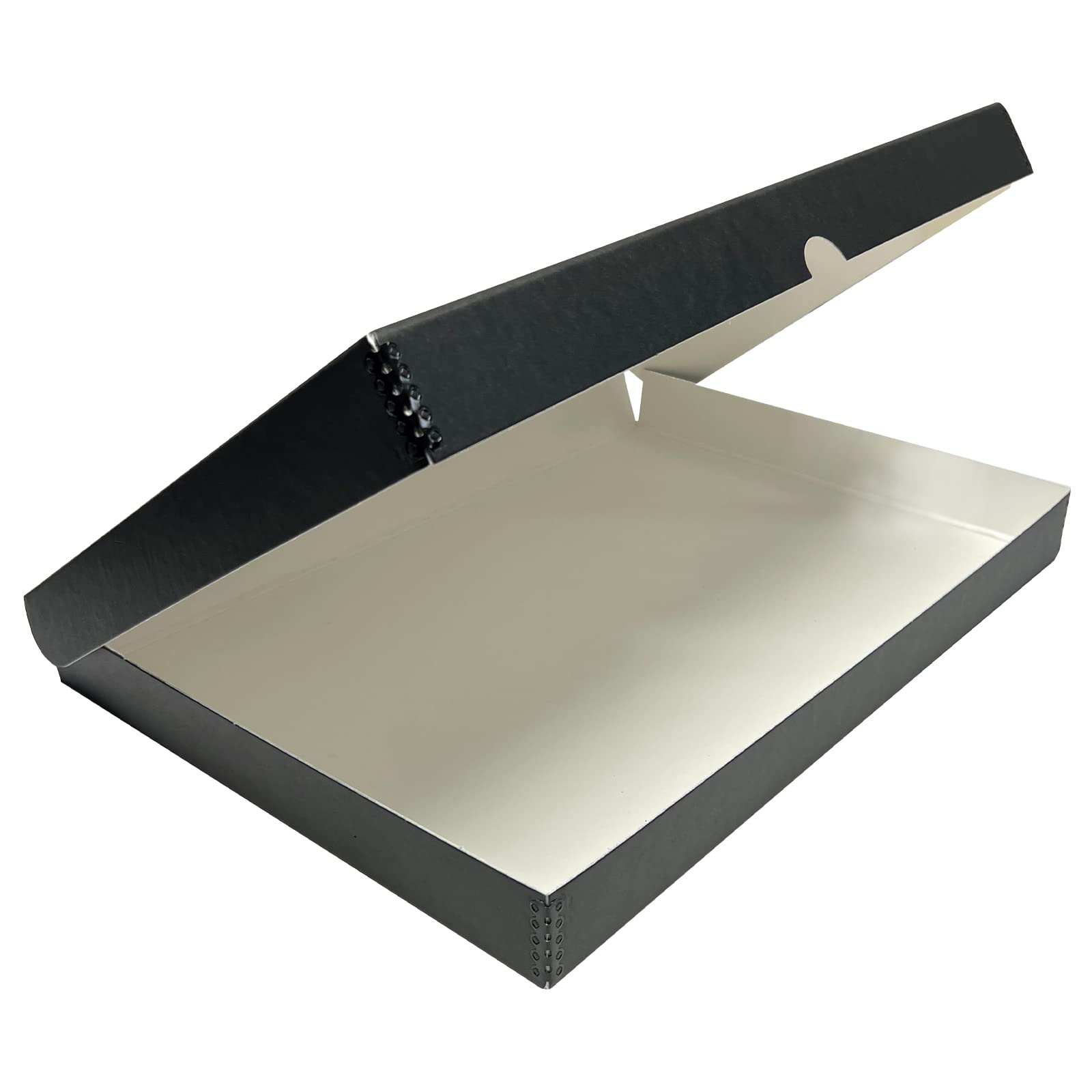 Lineco Folio Storage Box, Clamshell Design With Metal Edge. 13.5X19.5X1.75 Inches, Archival Boxboard, Preserve Photos, Cards, Magazines, Documents, Art, Ephemera, Family Records, Black, Pack Of 1