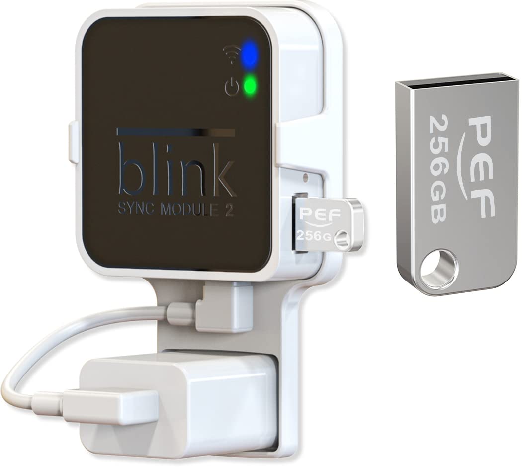 256Gb Blink Usb Flash Drive And Outlet Wall Mount For Blink Sync Module 2, Space Saving For Blink Outdoor Indoor Security Camera (Blink Sync Module 2 Is Not Included)