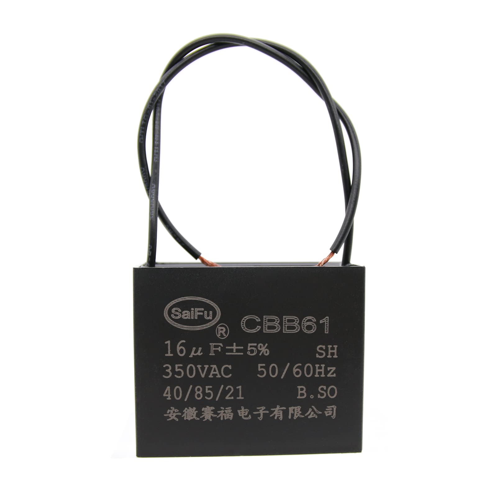 Akzytue Cbb61 Capacitor 16Uf 350V Ac Ceiling Fan 2 Wire 50/60Hz For Starting Electric Fan Generator Pump Motor