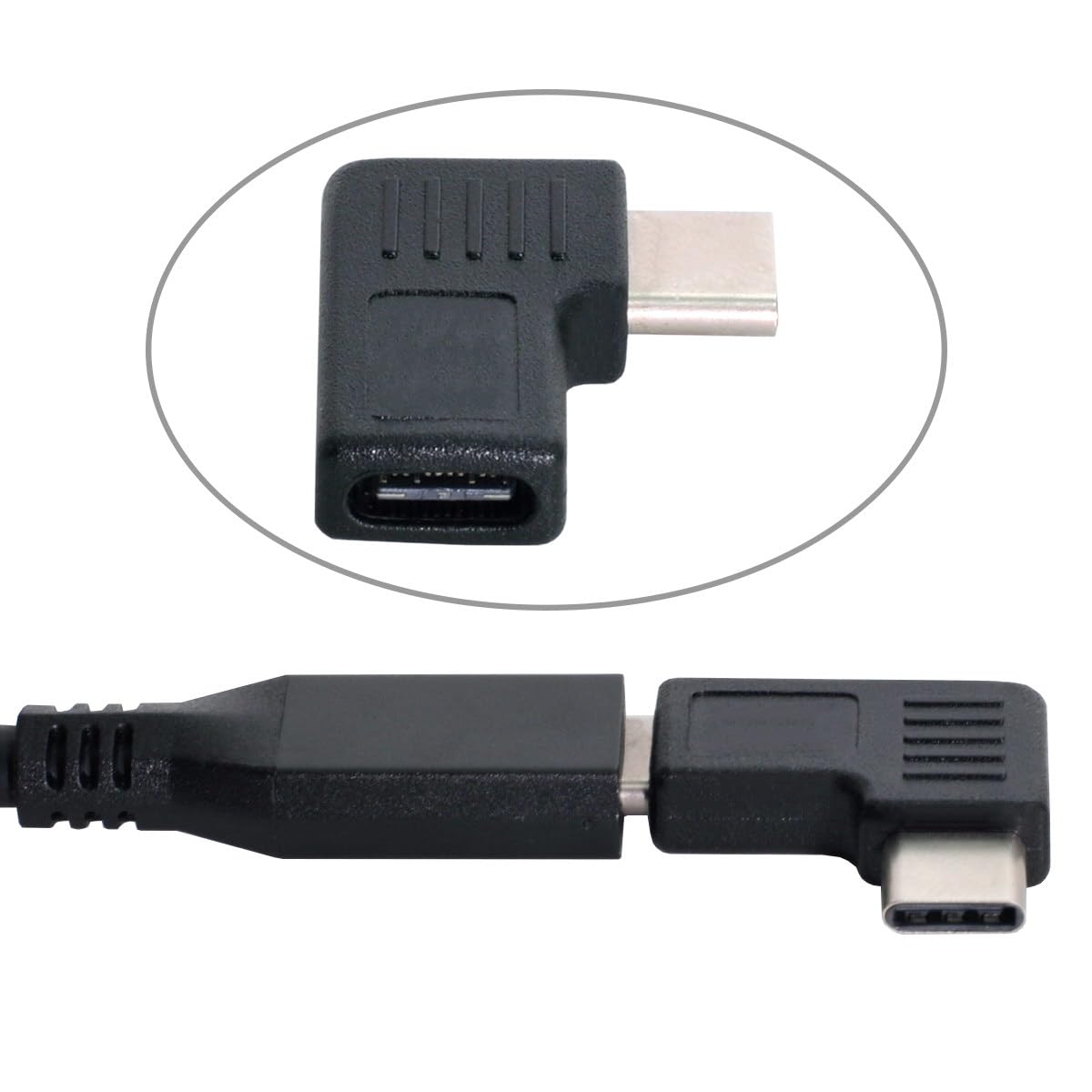 Cy 90 Degree Left Right Angled Reversible Usb 3.1 Type C Male To Female Extension Power Data Video Adapter For Laptop Phone