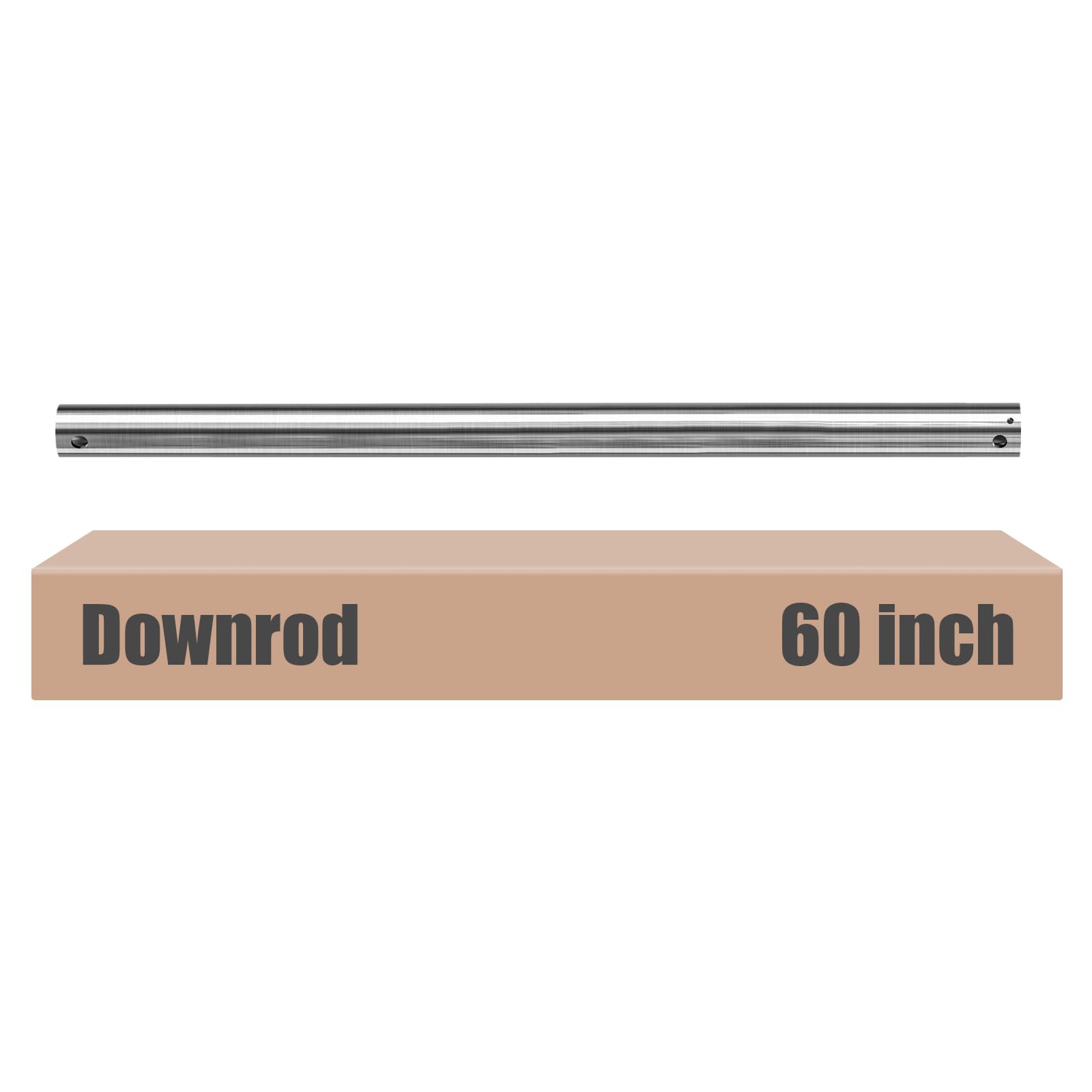 Dpxmyg 60 Inch Ceiling Fan Downrod With Extension Cord, 5 Ft Brushed Nickel Downrod For Ceiling Fan, 1 Inch Outside Diameter, Ce