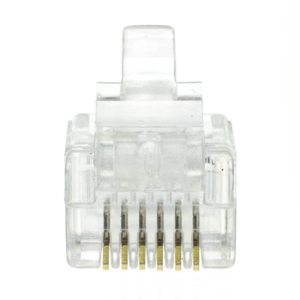 Phone/Data Rj12 Crimp Connectors For Flat Cable, 6P6C, 50 Pieces