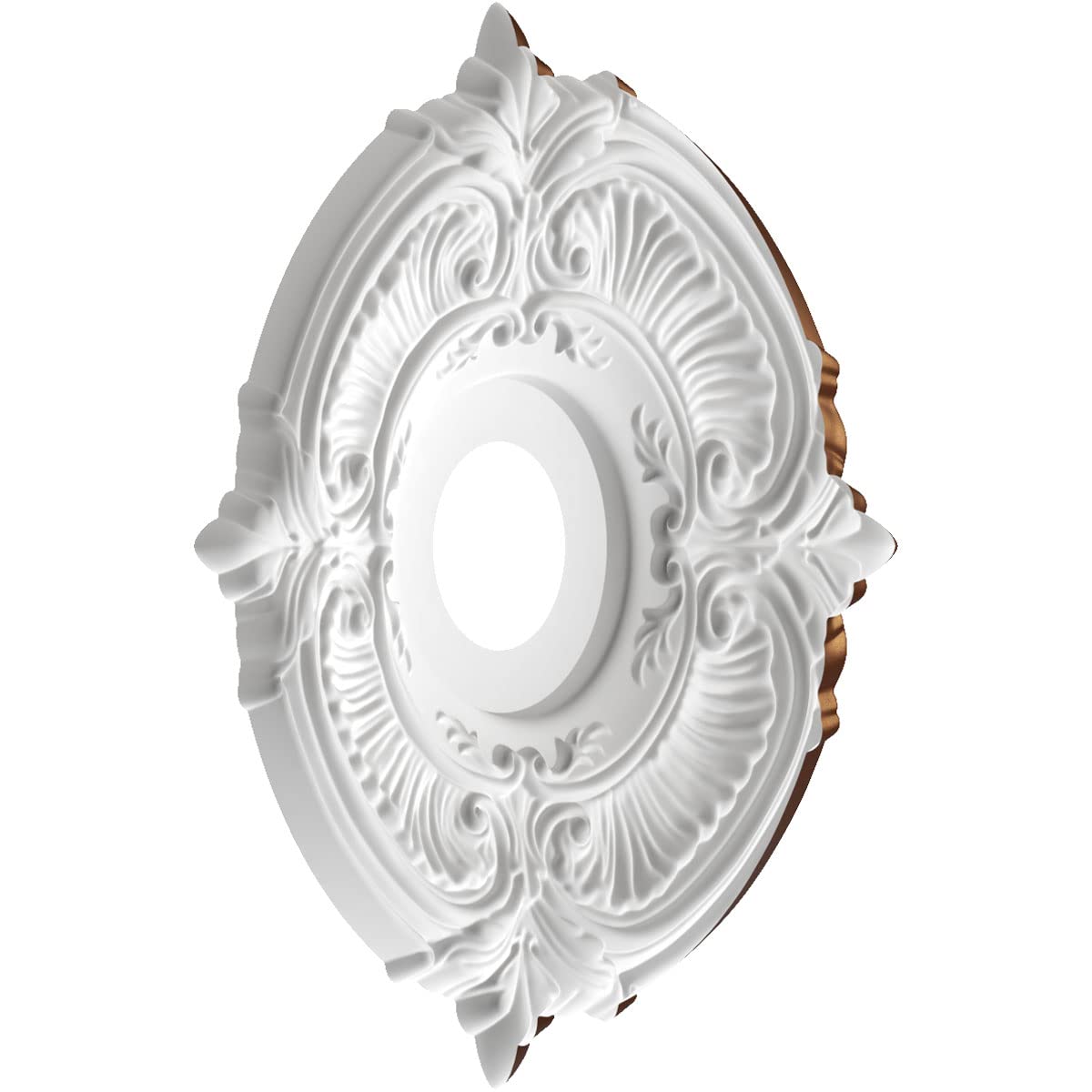 Ekena Millwork Cmp16Atcdc Attica Thermoformed Pvc Ceiling Medallion (Fits Canopies Up To 5 5/8''), 16''Od X 3 1/2''Id X 1''P, Me