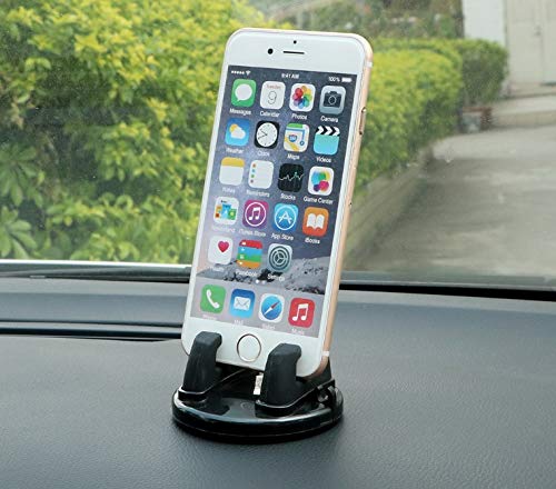 True Line Automotive Universal Car Cell Phone Dashboard Mounted Holder 360 Degrees Swivel Mounting Kit (Black)