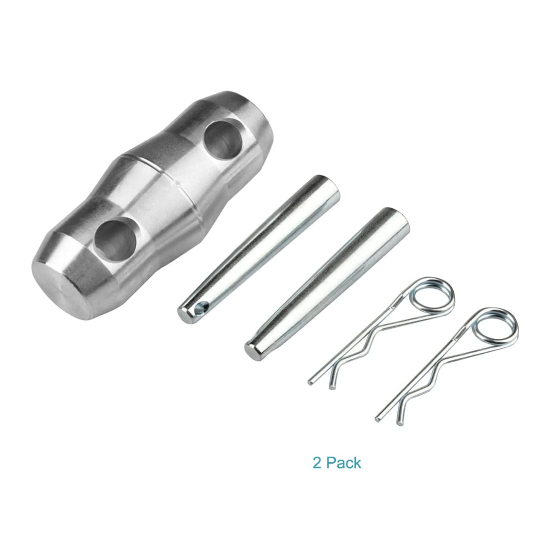 2 Pack Aluminum Double Ended Conical Coupler With Clips Pin Dj Stage Truss Clamp Trusses Parts   Fit F34 F33 Pipe 50Mm (Double E