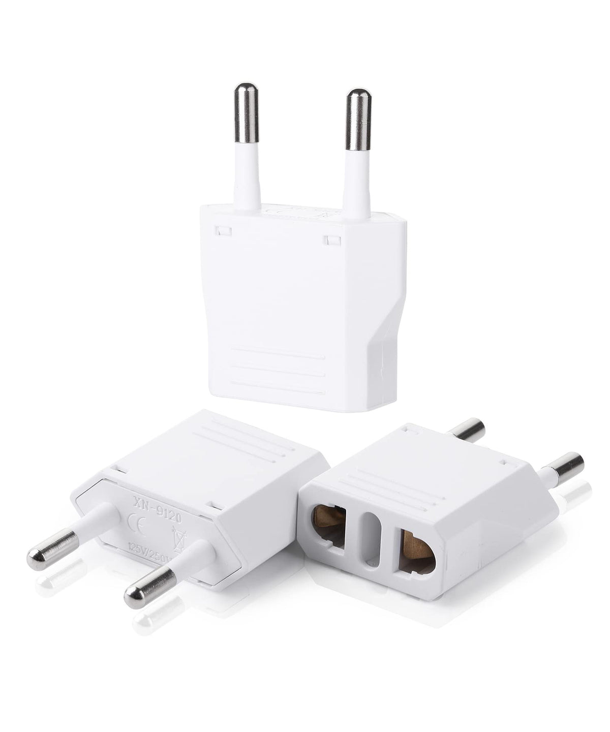 Bates  European Plug Adapter, 3 Pc, Travel Adapter, Us To Europe Plug Adapter, Eu Adapter, Electrical Adapters, Converter Plug,
