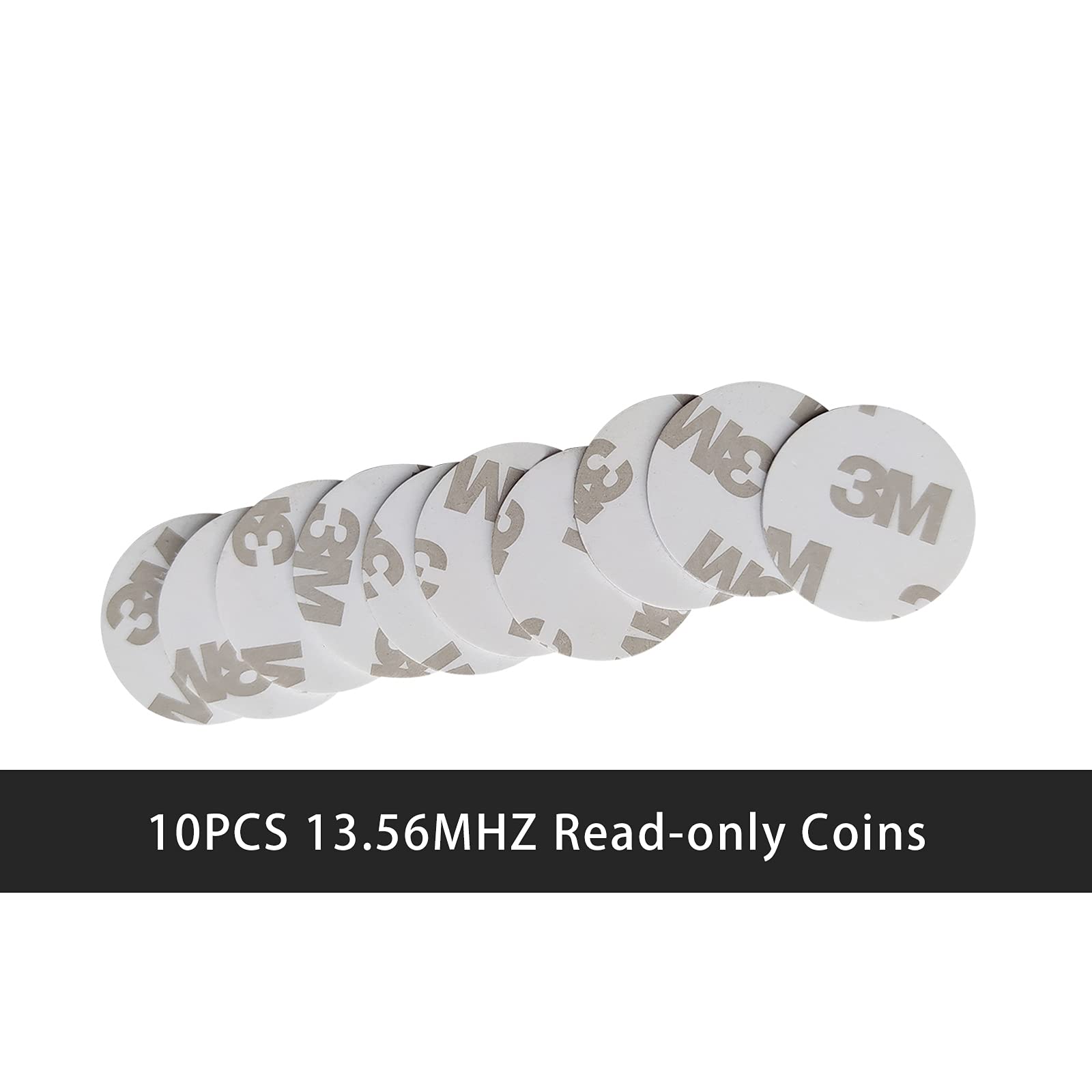 Hecere 13.56Mhz Iso14443A Rfid Pvc Coin Card Sticker Tag Uid Read Only F08 Compatible With Classic 1K S50(Pack Of 10)