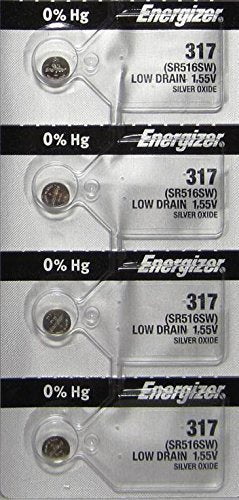 Energizer 4 317 Silver Oxide Watch 0% Hg Mercury Free Batteries Sr516Sw Sr62