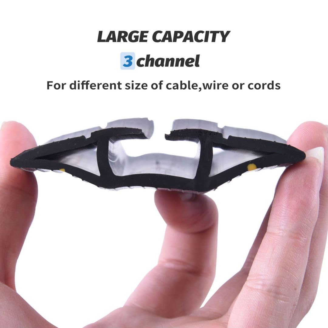 Vilmon 10Ft Floor Cord Cover, Heavy Duty Pvc Floor Cable Cover,Wire Cover To Protect Wire Prevent Cable Trips For Home Office,Ca