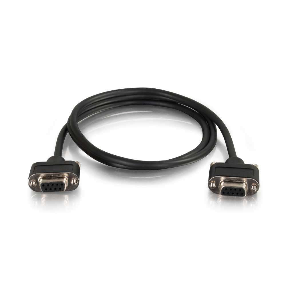 C2G 52147 Serial Rs232 Db9 Cable With Low Profile Connectors F/F, In Wall Cmg Rated, Black (3 Feet, 0.91 Meters)