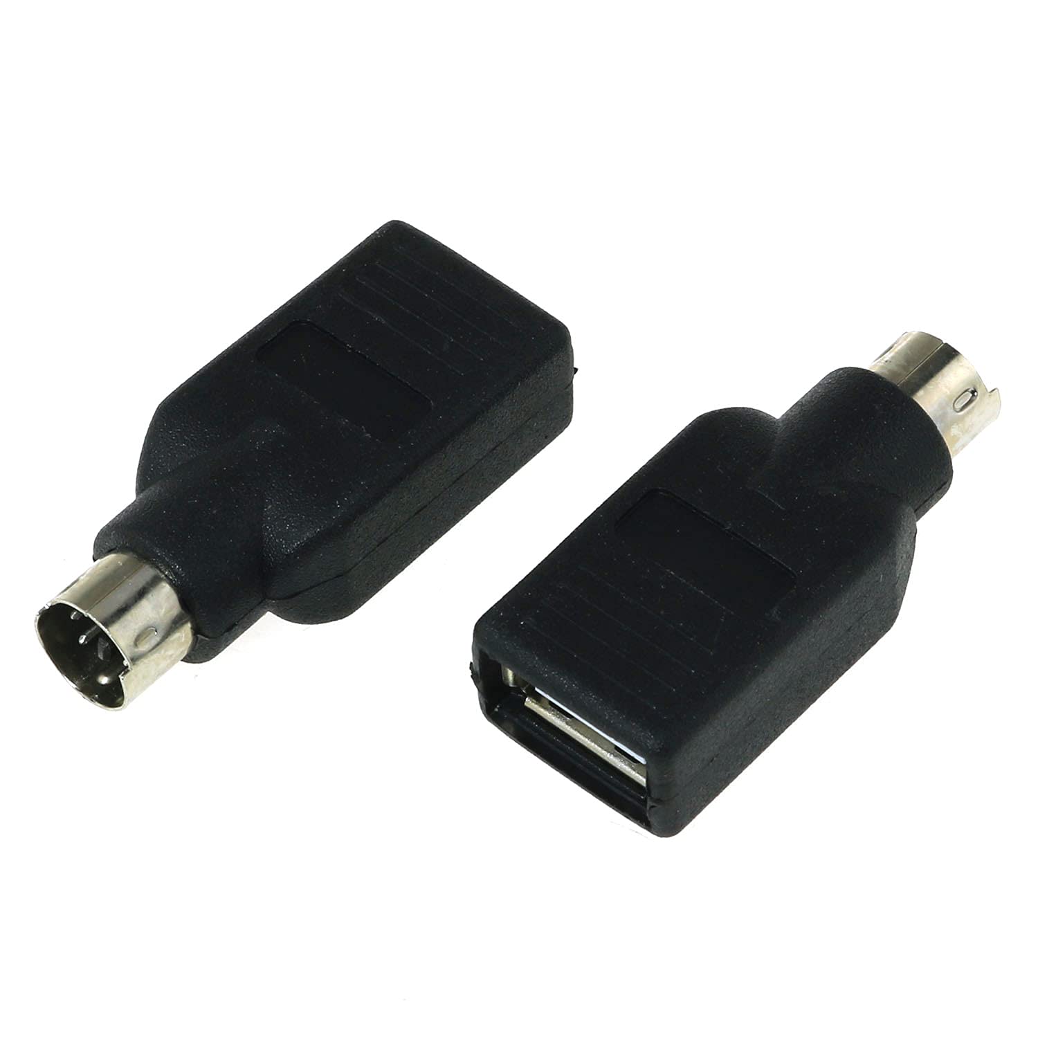 Dgzzi Usb To Ps2 Adapter 2Pcs Black Usb Female To Ps/2 Male Converter Adapter For Mouse And Keyboard