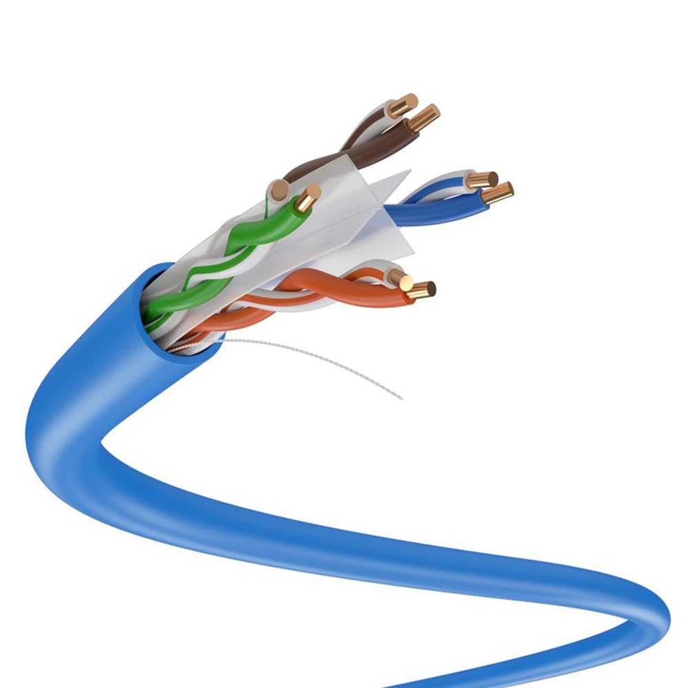 Dripstone Cat6 1000Ft 23Awg 550Mhz Solid Utp Ethernet Cable Rj45 Cca Bulk Network Lan Wire Rj45 Easy Pull Box 305M (Blue)