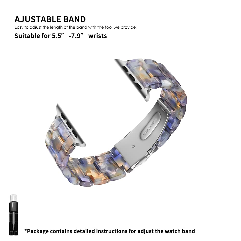 Hopo Kompatibel Mit Apple Watch Band 38 Mm, 40 Mm, 42 Mm, 44 Mm, Ersatz Fr Iwatch Serie 5/4/3/2/1/Se, Modische Schwarze Edelstah