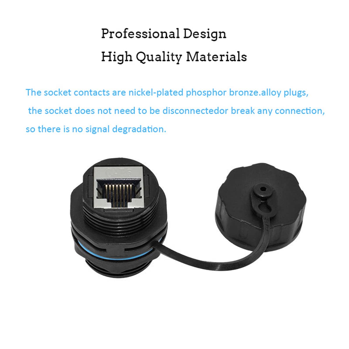 Penglin 5Pcs Rj45 Panel Mount Waterproof Connector,Shielded Rj45 Cat5E/6 Industrial Bulkhead Feed Thru Coupler,Outdoor Ip68 Wate