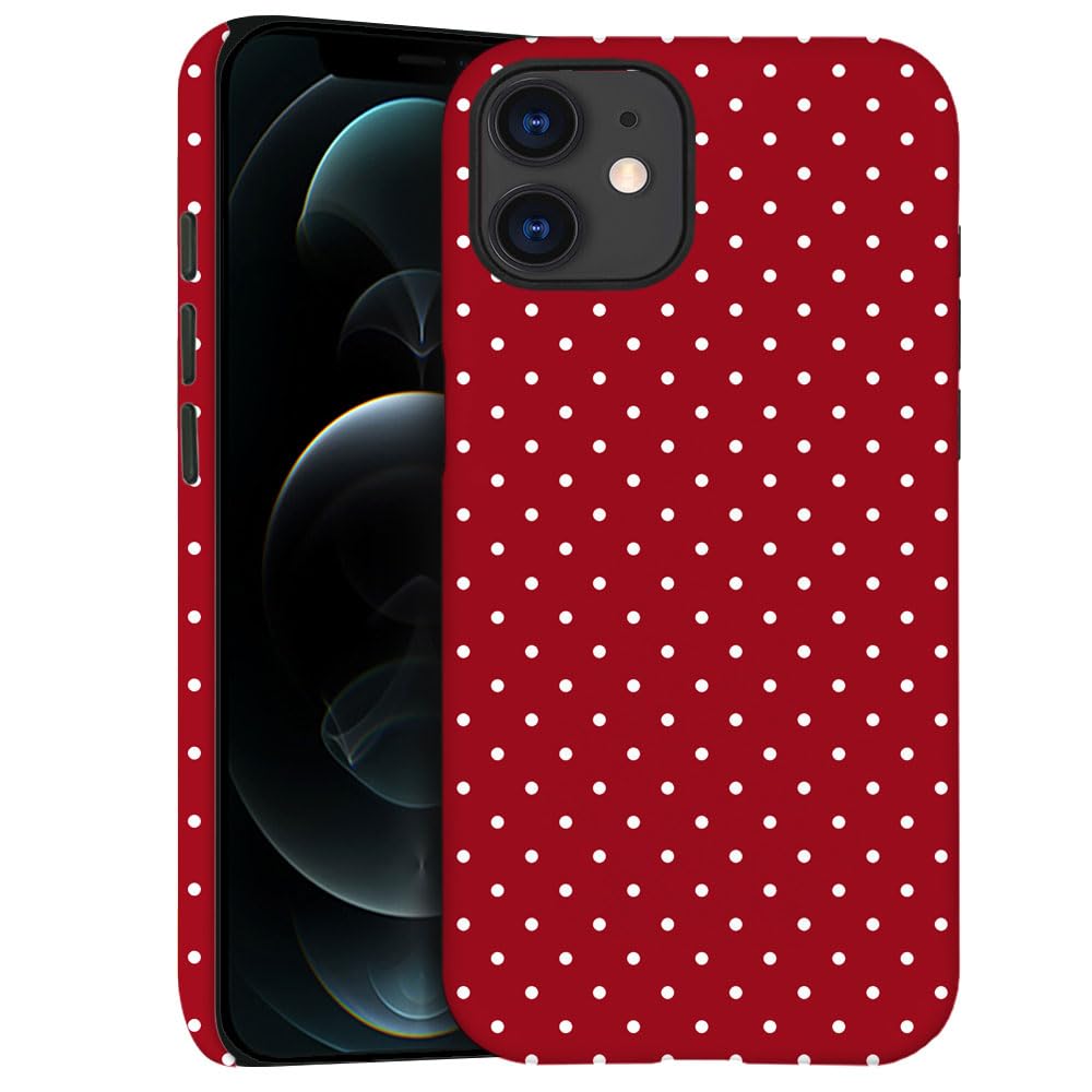 Case for iPhone 11 - Slim Fit Anti-Scratch Phone Case for Girl Women - Cherry Red Polka Dot (Frosted)