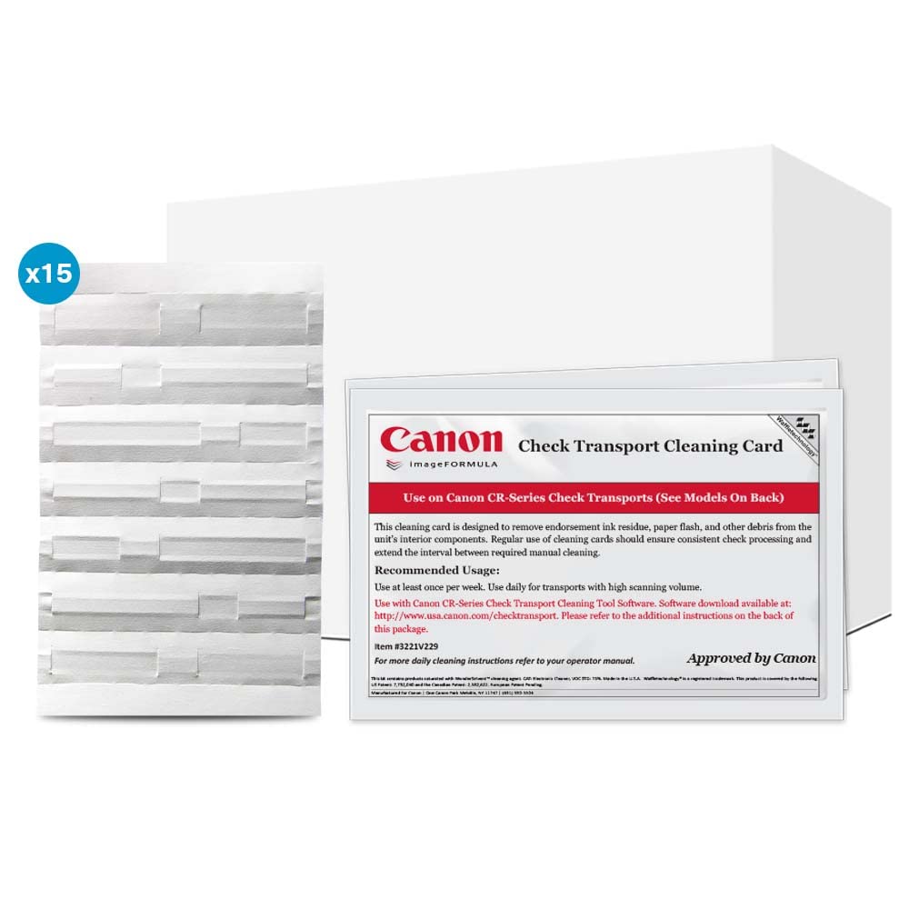 Cleaning Cards For Canon Cr Series Check Scanners (Box Of 15)