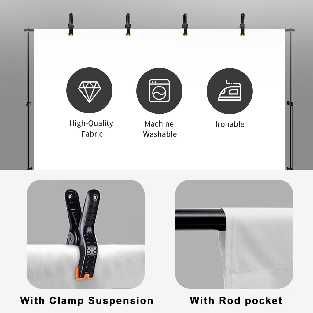 Lcuirc 10X12Ft White Backdrop For Photography, White Background For Photography Polyester White Screen For Product Protrait Phot