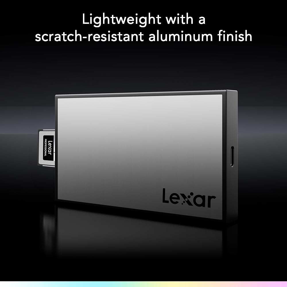Lexar Professional Workflow Cfexpress 4.0 Type B Card Reader, Pairs With Lexar Professional Workflow, Usb C To Usb A Adapter, Co