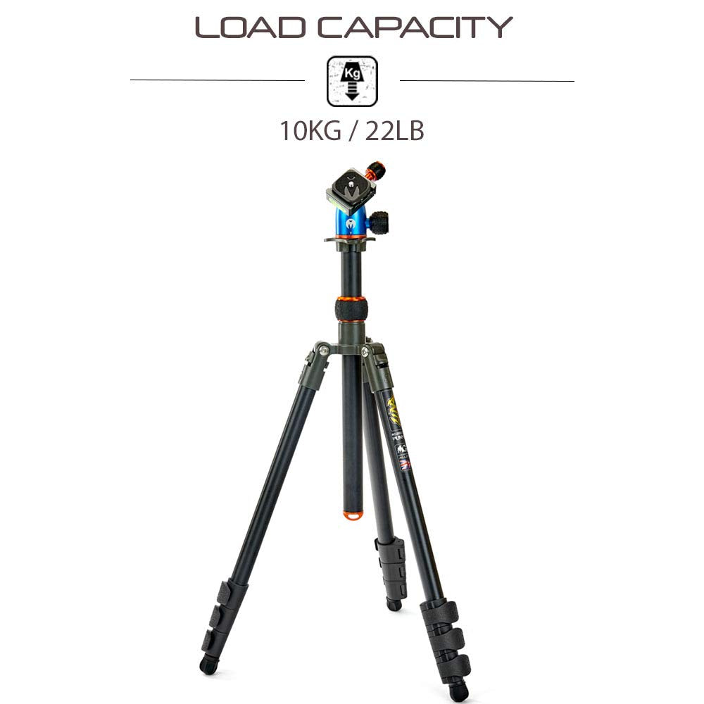 3 Legged Thing Patti Flip Lock Magnesium Alloy Tripod & Tripod Ballhead - Blue/Black (Patti)