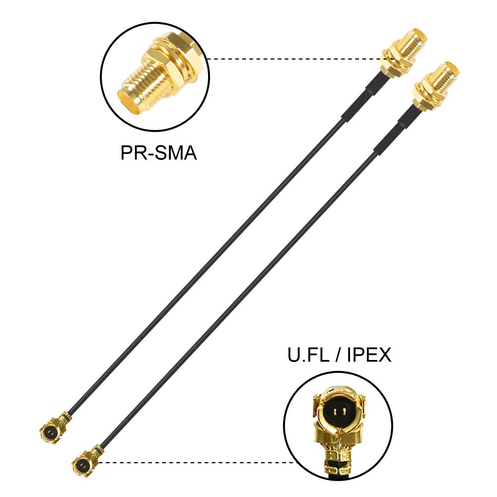 8Dbi Wifi Antenna Rp Sma Male Wireless Network 2.4Ghz 5.8Ghz Dual Band With U.Fl/Ipex To Rp Sma Female Pigtail Cable For Mini Pcie Card Wireless Routers, Pc Desktop, Repeater, Fpv Uav Drone, Ps4 2Pcs