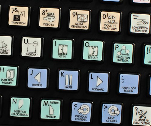 4Keyboard Magix Vegas Galaxy Series New Keyboard Labels Shortcuts 12X12 Size