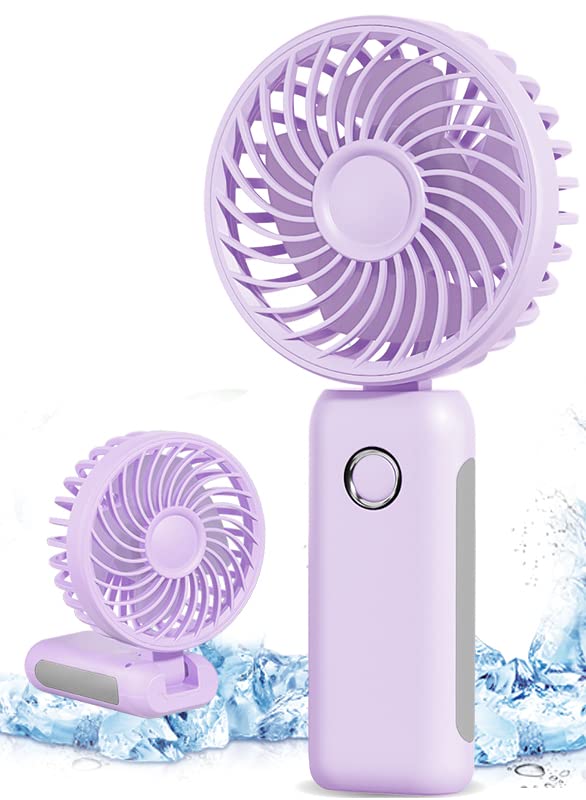 Rnkrun Mini Portable Fan, Personal Handheld Fan Foldable 4000Mah Battery Operated Usb Rechargeable Small Desk Fan Quiet Powerful