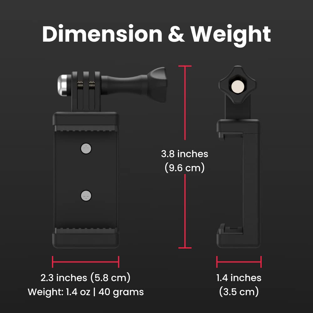 Pivo Action Mount Lightweight Smartphone Holder Stand With Universal Clamp Adapter  Inch Thread For Gopro And Action Or Mirrorle