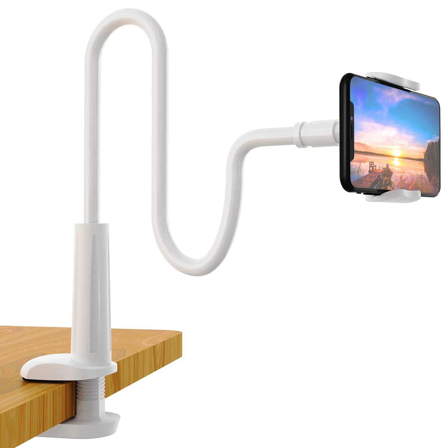 Phone Holder Bed Gooseneck Mount - Flexible Arm 360 Mount Clip Adjustable Bracket Clamp Stand Compatible With Cell Phone 11 Pro 