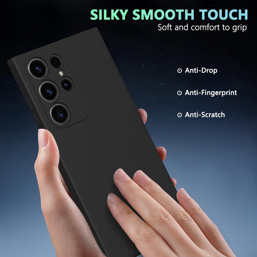 Wogroo For Samsung Galaxy S24 Ultra Case Black, Scratch Resistant With Soft Touch, Slim Thin Phone Cover For Samsung Galaxy S24