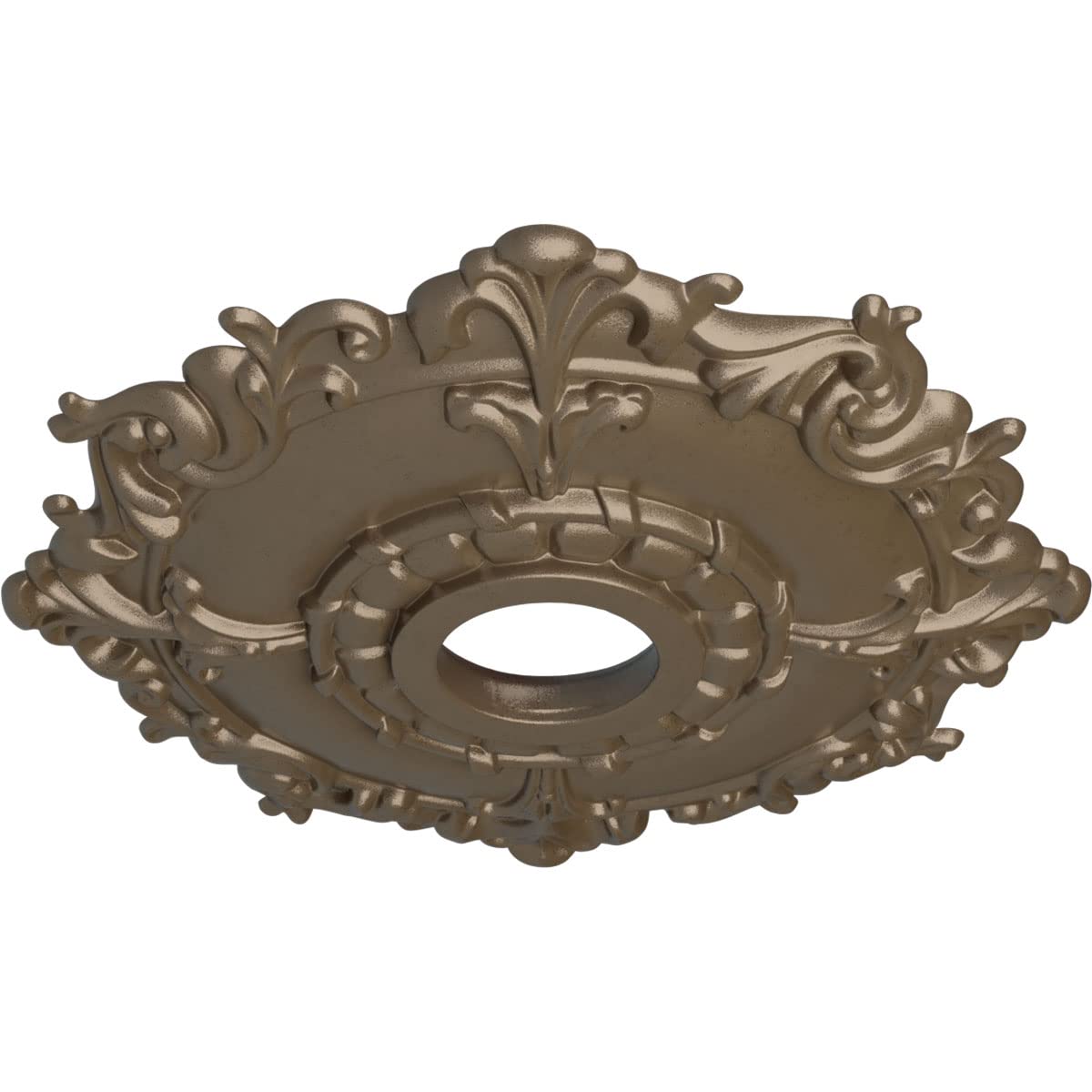Ekena Millwork Cm18Rlwss Riley Ceiling Medallion, 18''Od X 3 1/2''Id X 1 1/2''P, Warm Silver