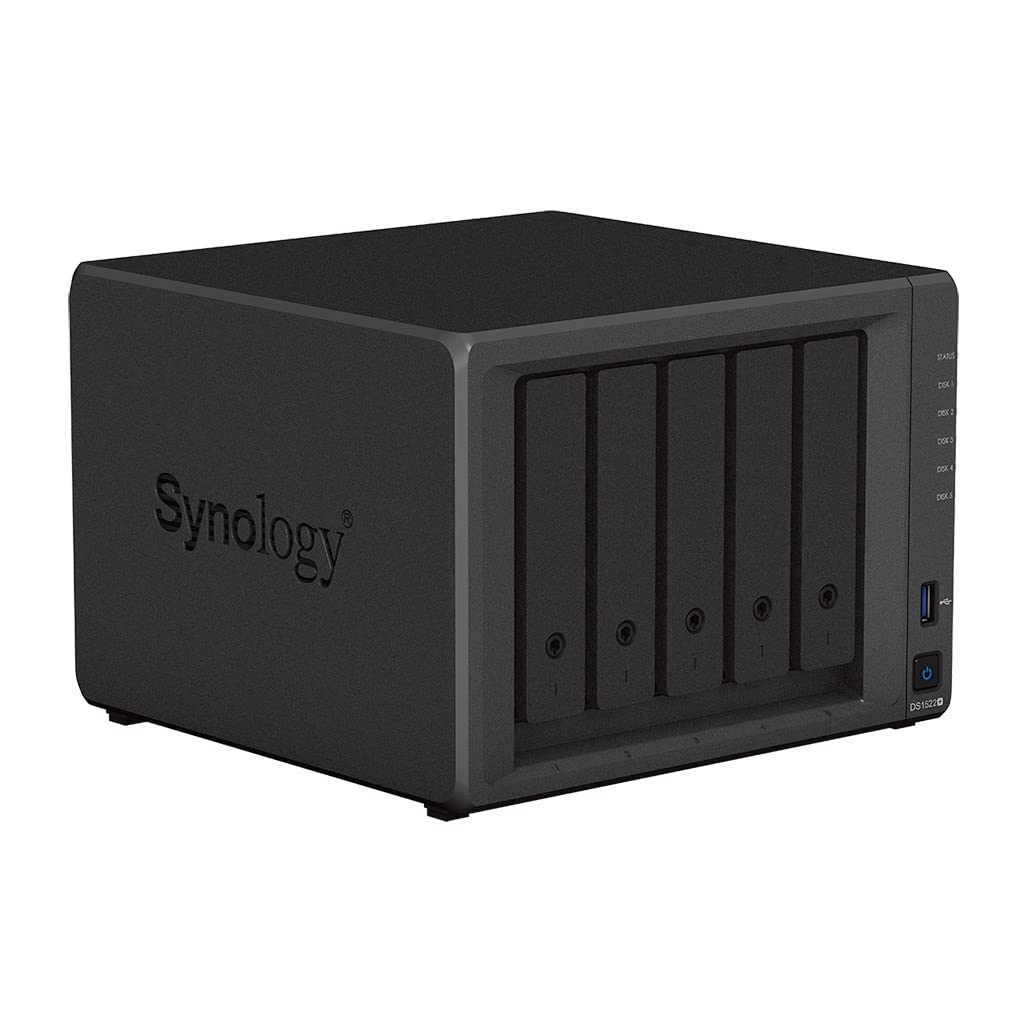 Synology Ds1522+ 5 Bay Diskstation Nas (Amd Ryzen R1600 8Gb Ram 4Xrj 45 1Gbe Lan Port) 5 Bay 60Tb Bundle With 5X 12Tb Seagate Ir